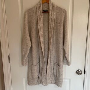 Chaps Grey Open-Front Cardigan